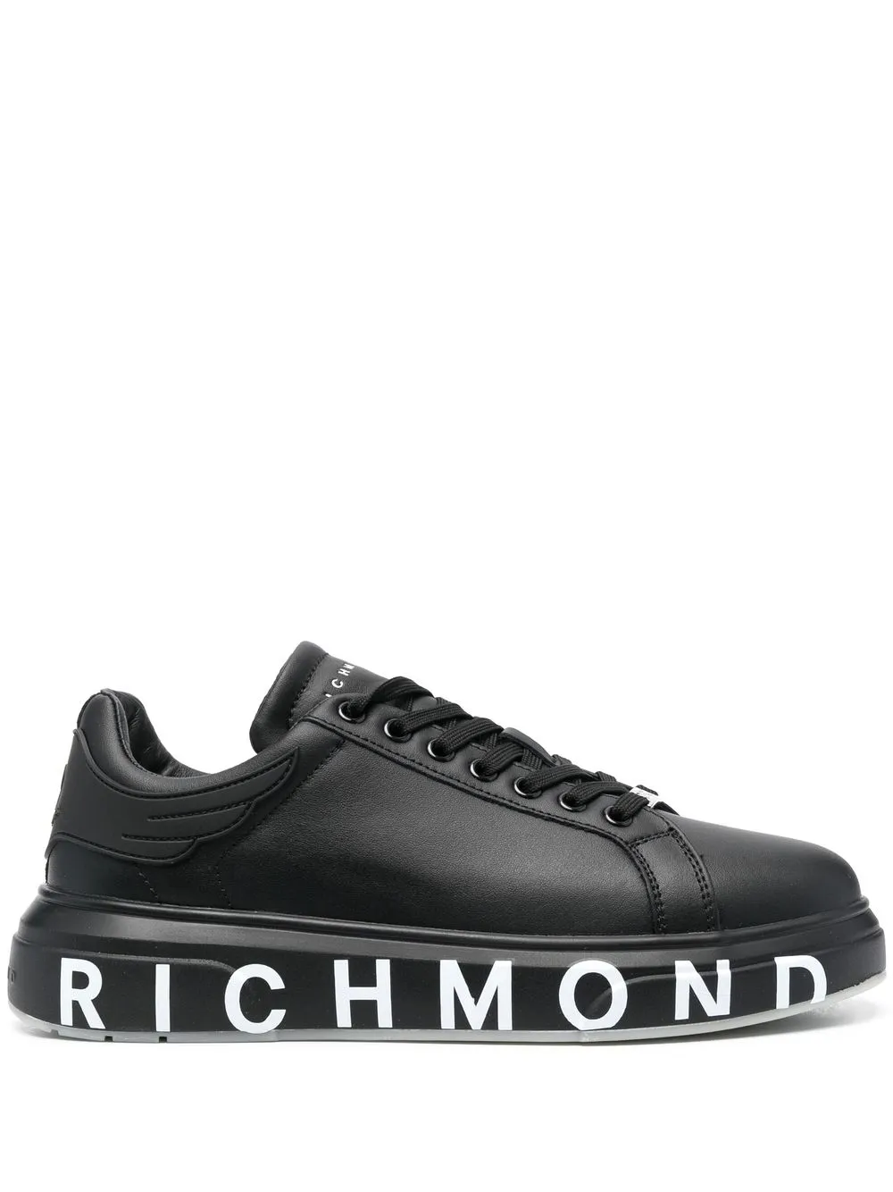 

John Richmond logo-print leather sneakers - Black