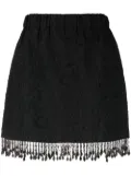 GANNI fringed jacquard skirt - Black