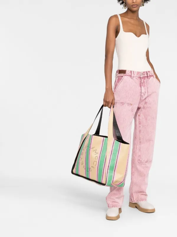 Stella McCartney ストライプ ハンドバッグ | グリーン | FARFETCH JP