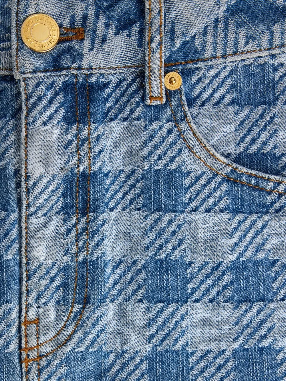 Ami Alexandre Mattiussi Karierter Jeans-minirock In Blue