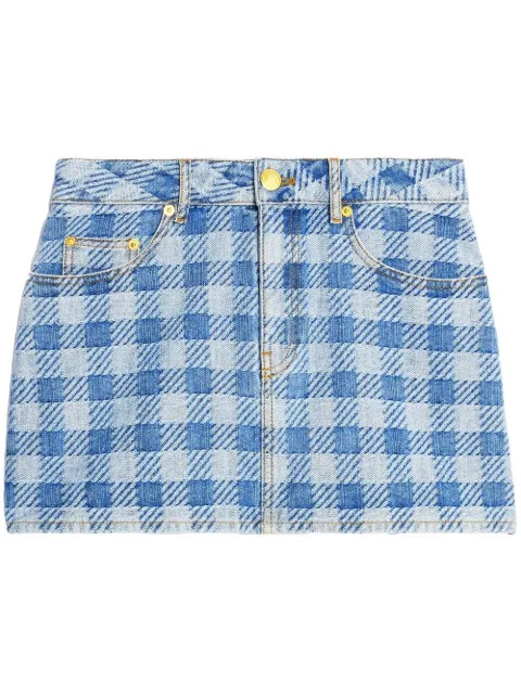AMI Paris checked denim miniskirt