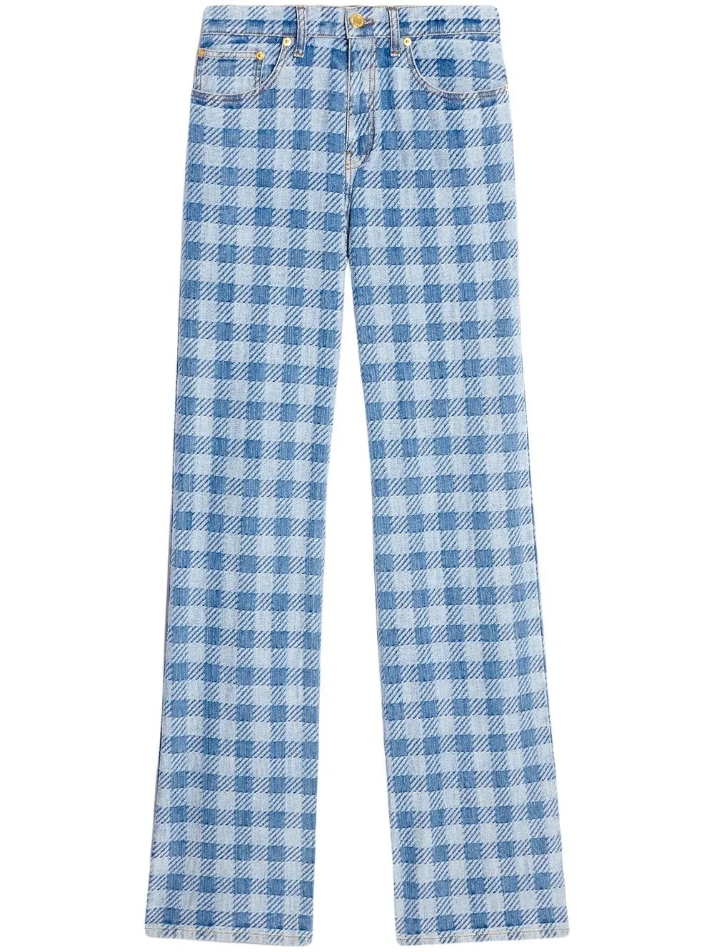 

AMI Paris checked boyfriend fit jeans - Blue