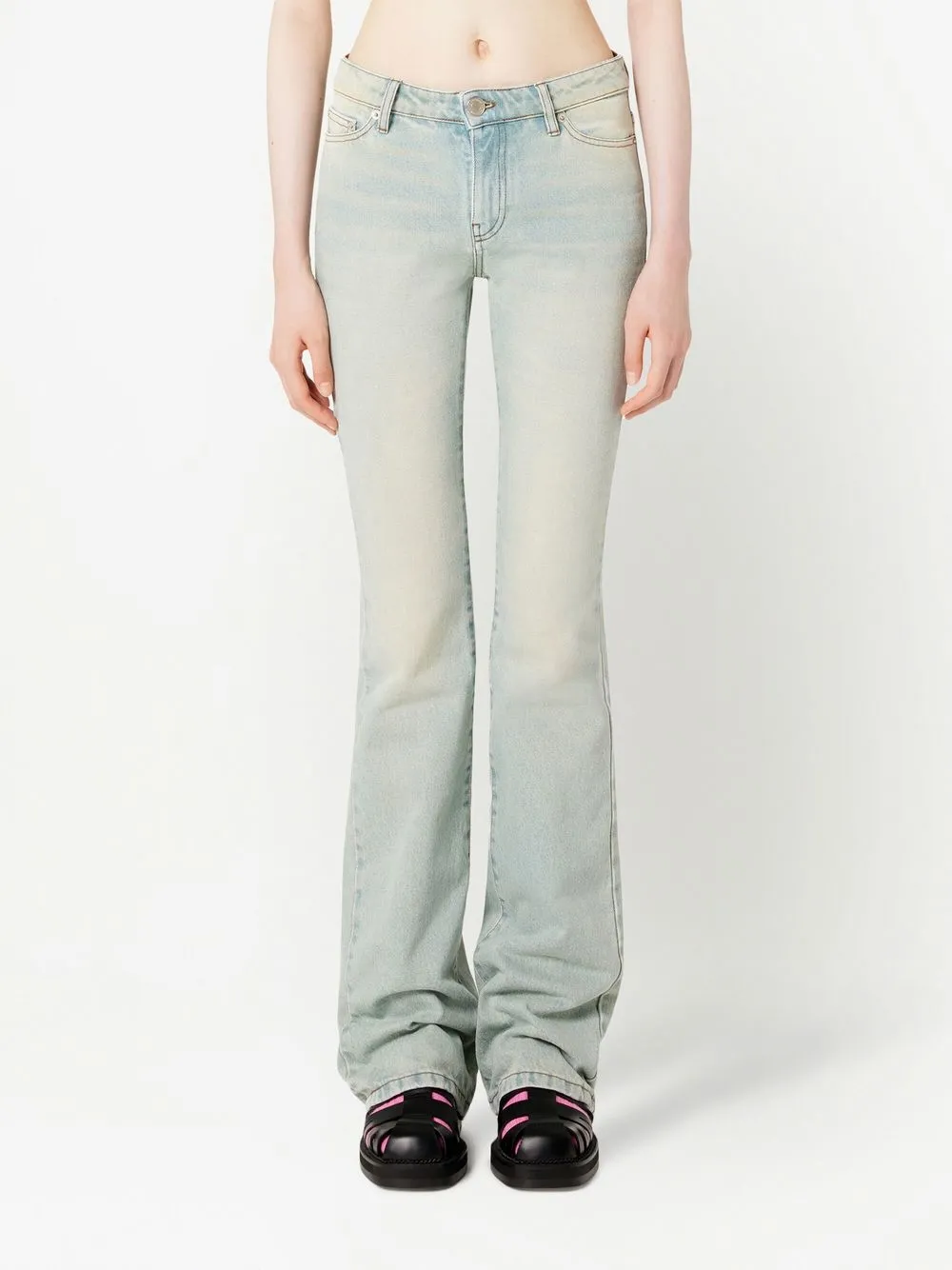 Ami Alexandre Mattiussi Low-rise Bootcut Jeans In Blue