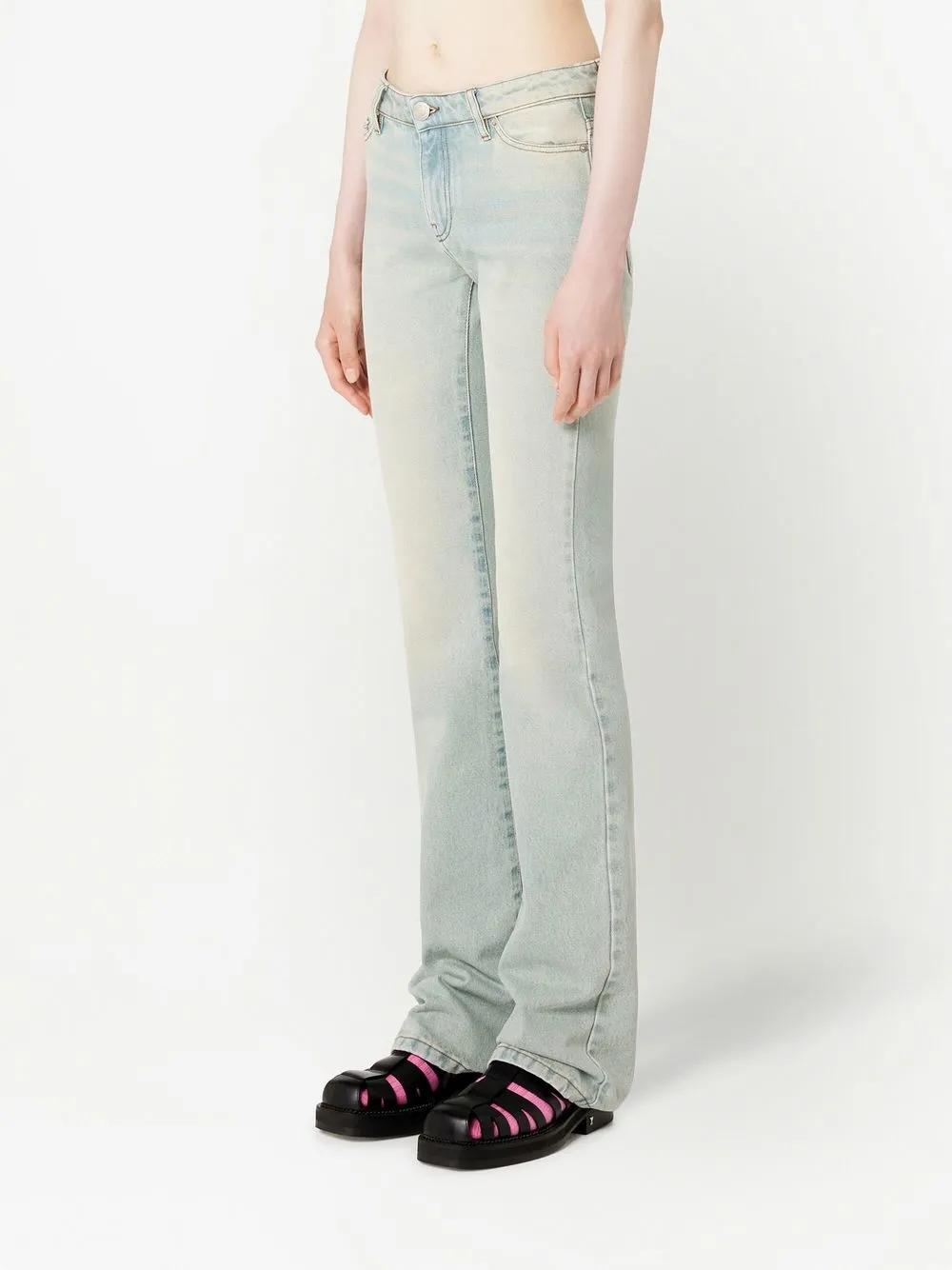 Ami Alexandre Mattiussi Low-rise Bootcut Jeans In Blue