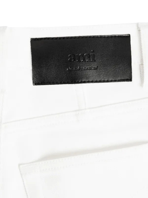 【関税込み】AMI Paris ホワイト クロップドジーンズ AMI Paris ハイウエスト クロップドジーンズ | ホワイト