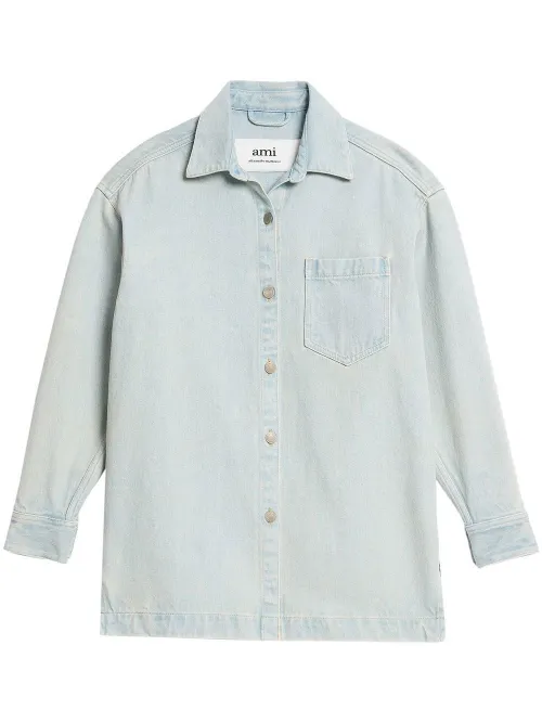 Surchemise en jean à logo imprimé - AMI Paris - Modalova