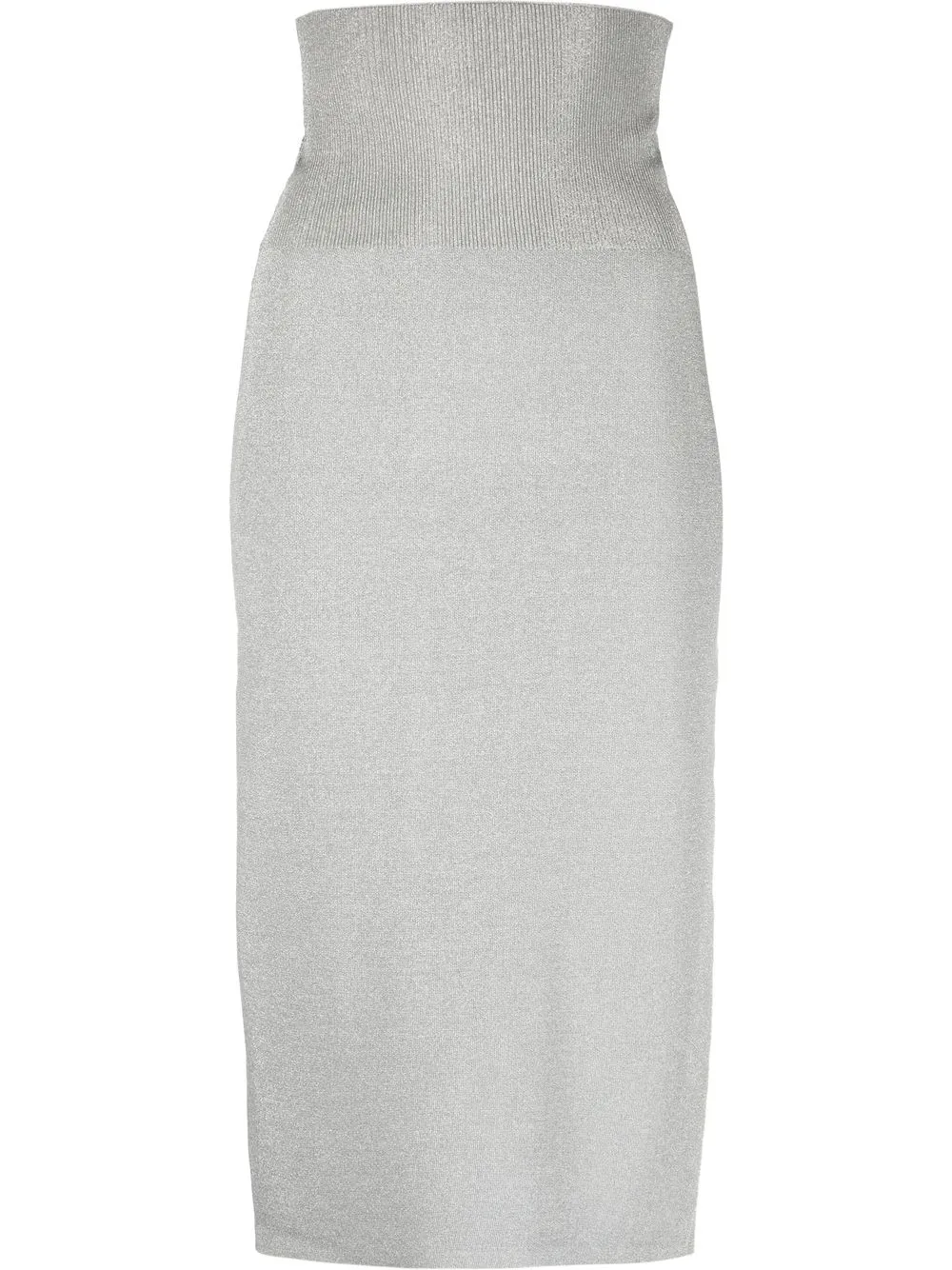 

Victoria Beckham metallic knitted midi skirt - Silver