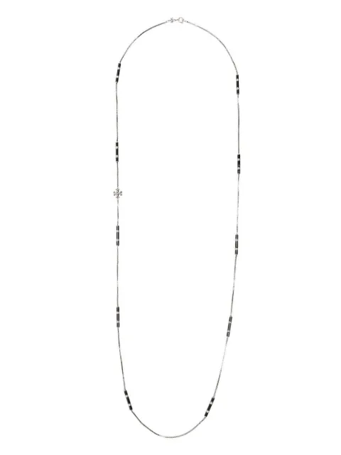 Tory Burch double-chain logo-charm necklace
