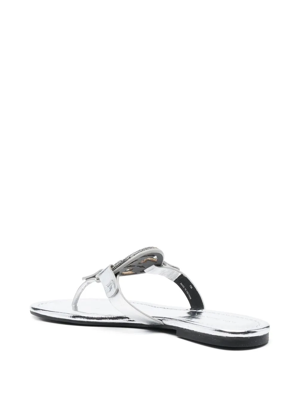 Shop Tory Burch Miller Logo-plaque Sandals In Grey