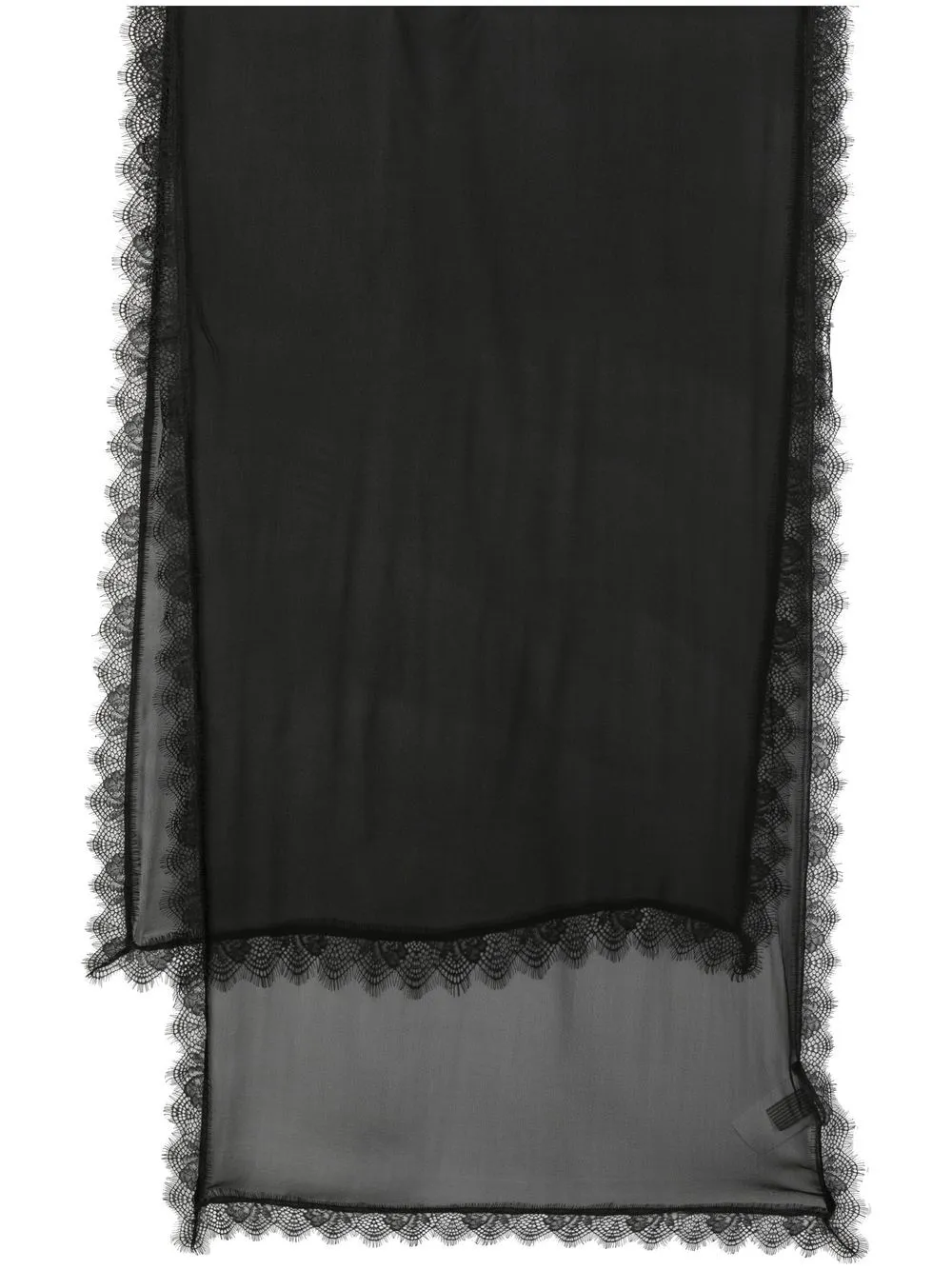 

Alberta Ferretti lace-trim silk scarf - Black