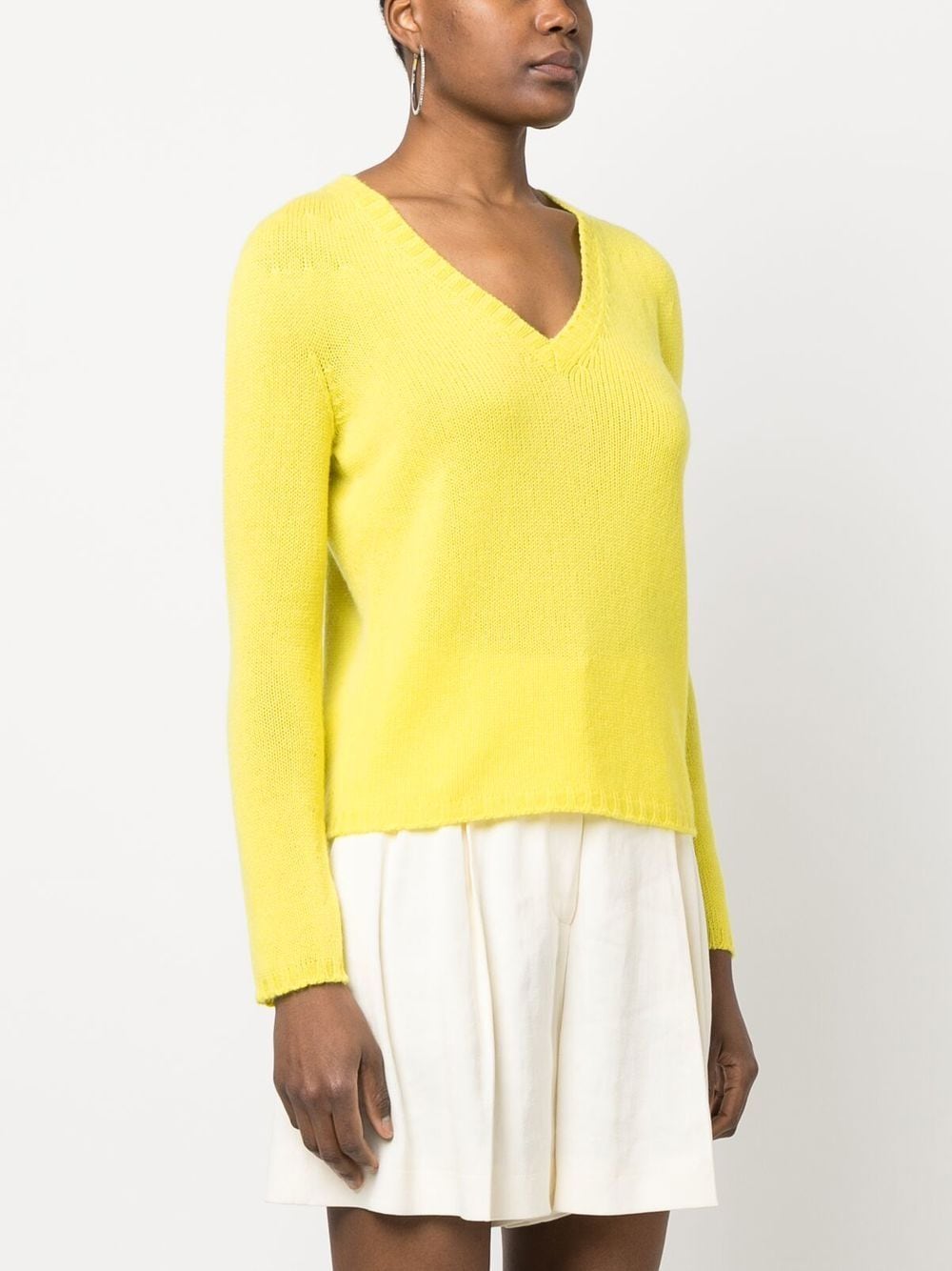 Shop Fabiana Filippi Cashmere V-neck Jumper In Yellow