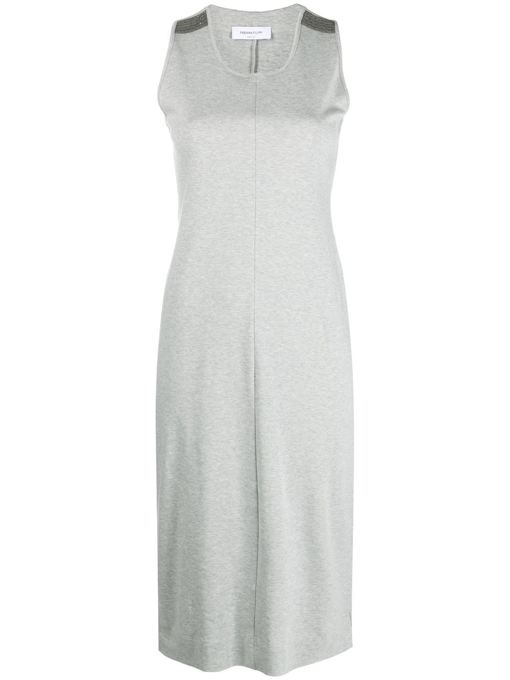 

Fabiana Filippi mesh-detailed sleeveless midi dress - Grey