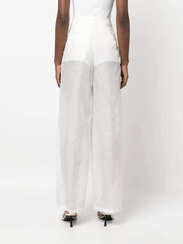Fabiana Filippi transparent-leg loose-fit Trousers | White