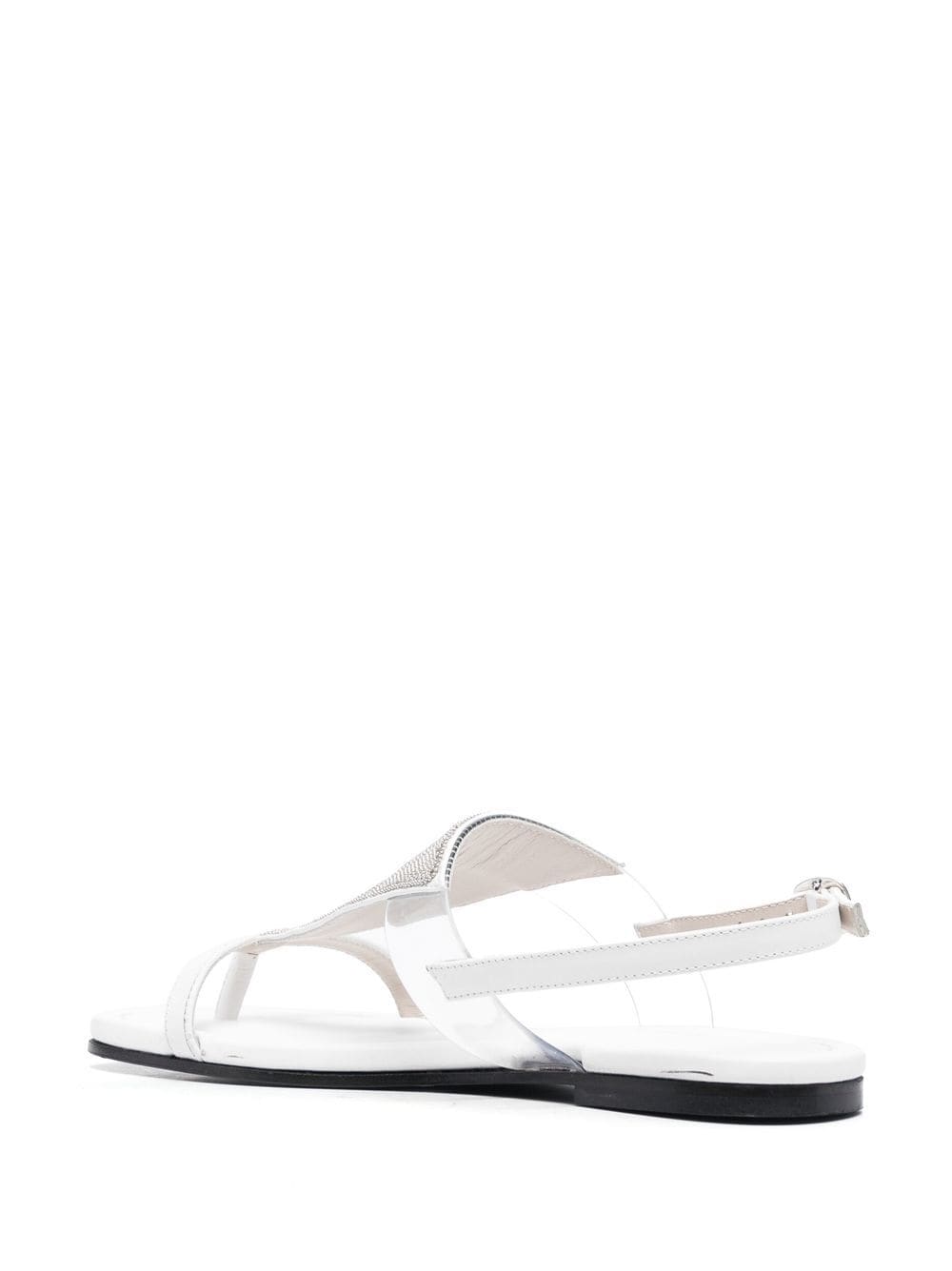 Shop Fabiana Filippi 15mm Open-toe Leather Sandals In White