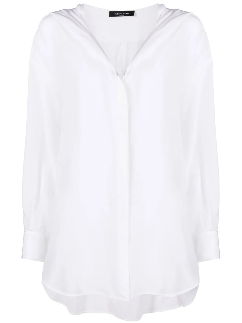 

Fabiana Filippi hooded v-neck shirt - White