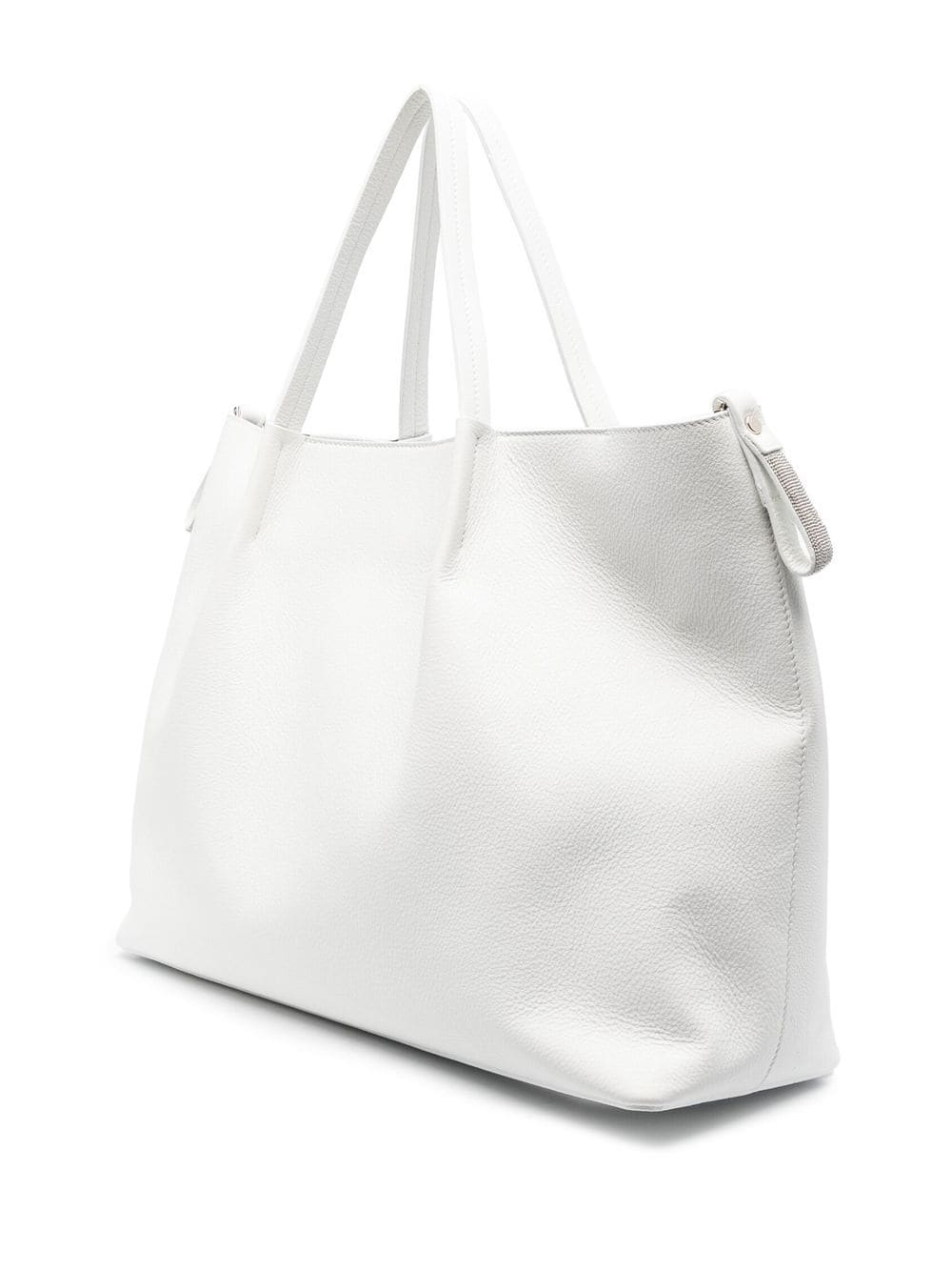 Shop Fabiana Filippi Logo-patch Detail Tote Bag In White