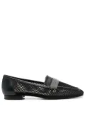Fabiana Filippi 10mm mesh square-toe loafers - Black