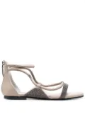 Fabiana Filippi 10mm open-toe crystal-embellished sandals - Grey