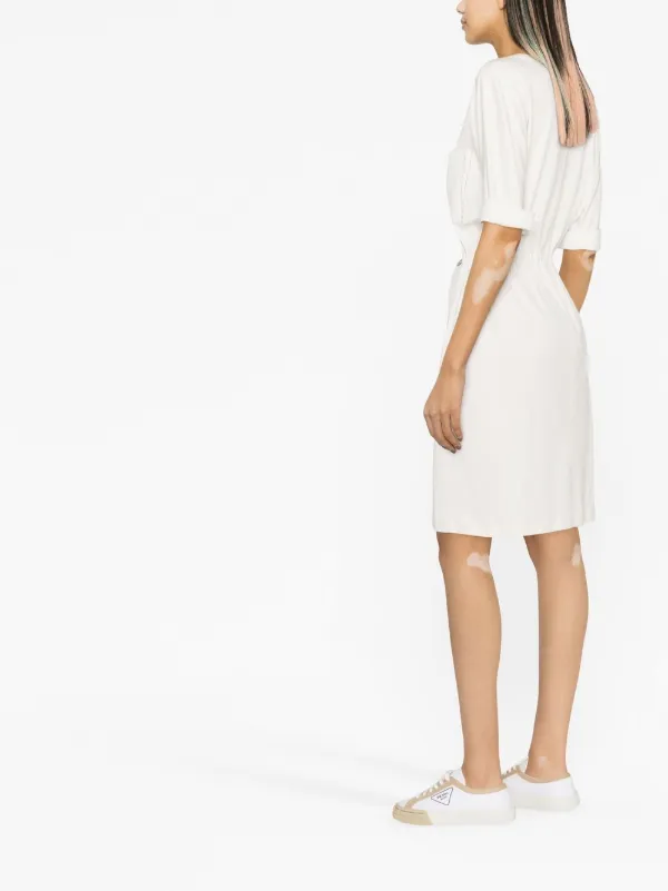 drawstring waist t shirt dress Drawstring Short T-shirt Dress in Light Olive Frost & Mist / L