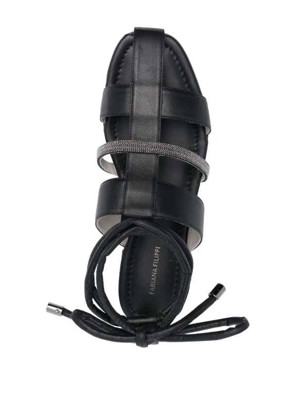 Fabiana Filippi 15mm cut-out Leather Sandals | Black