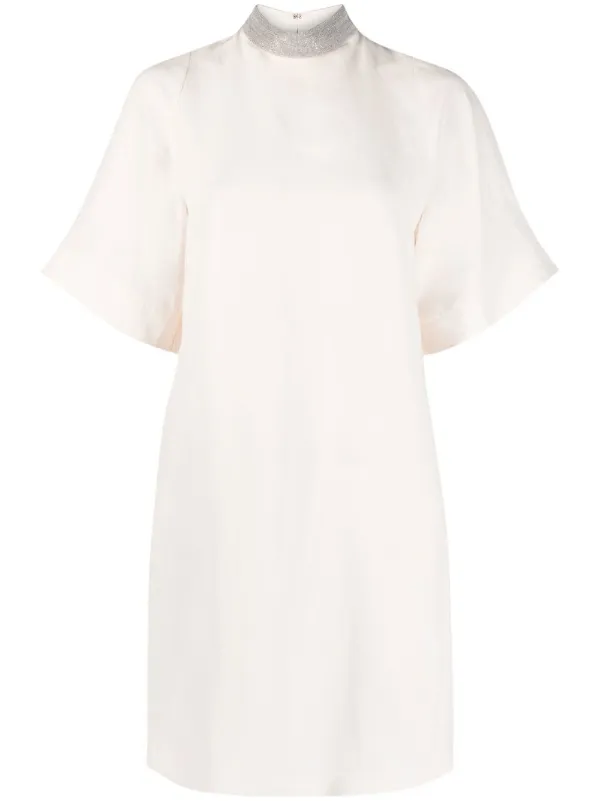 Fabiana Filippi bead-embellished Shift Dress | Pink | FARFETCH CY