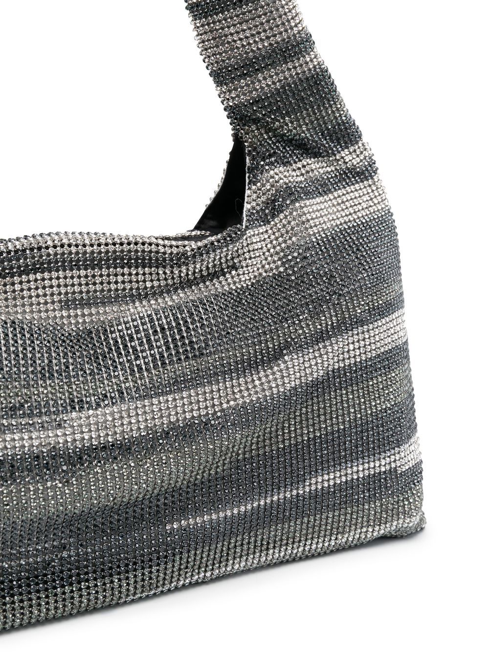 Shop Kara Armpit Crystal-embellished Mesh Bag In Silver