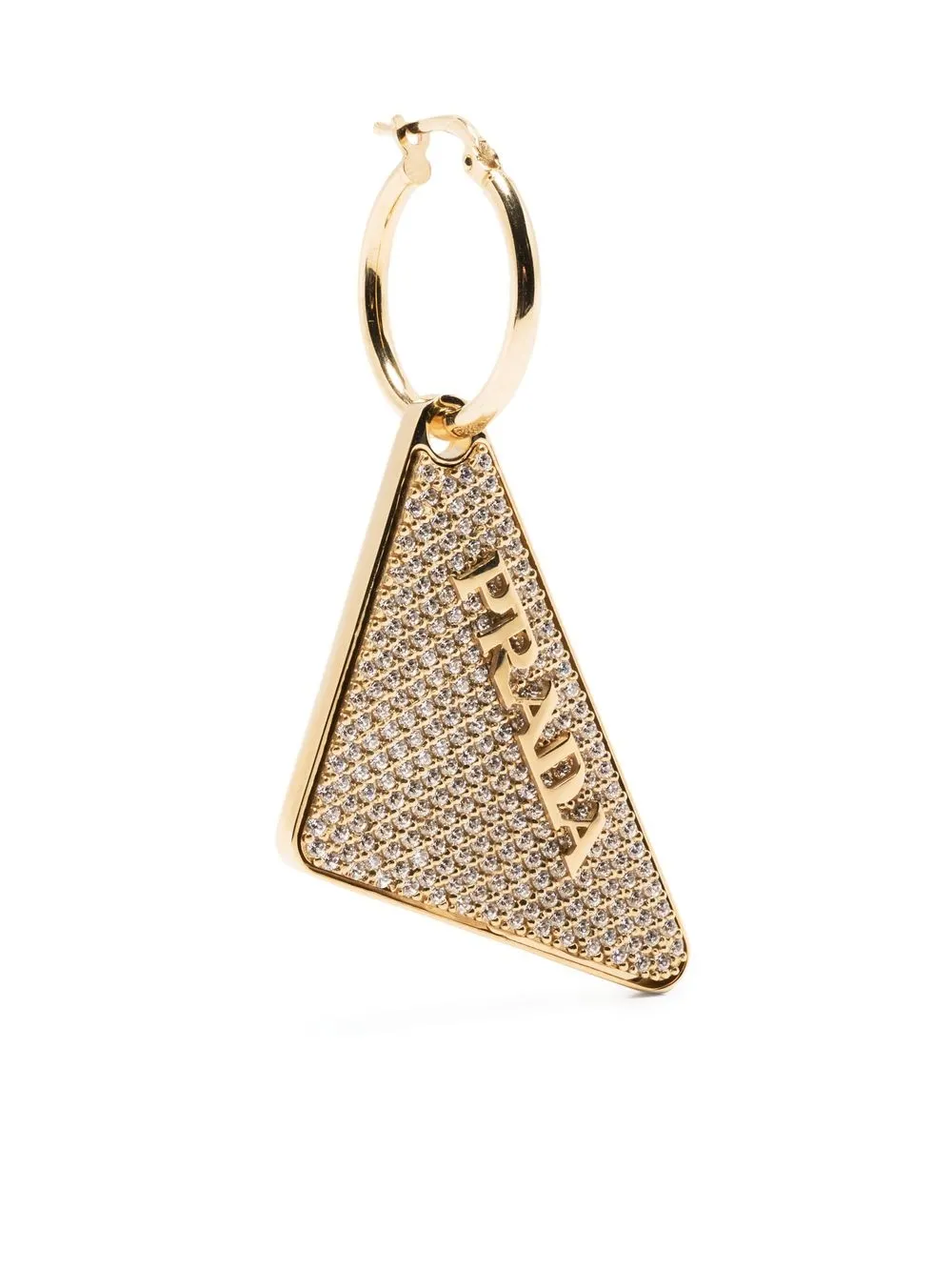 Prada crystal-embellished triangle earring | Gold | Image 1