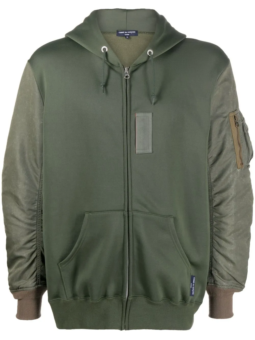 

Comme Des Garçons Homme contrasting draped hoodie - Green