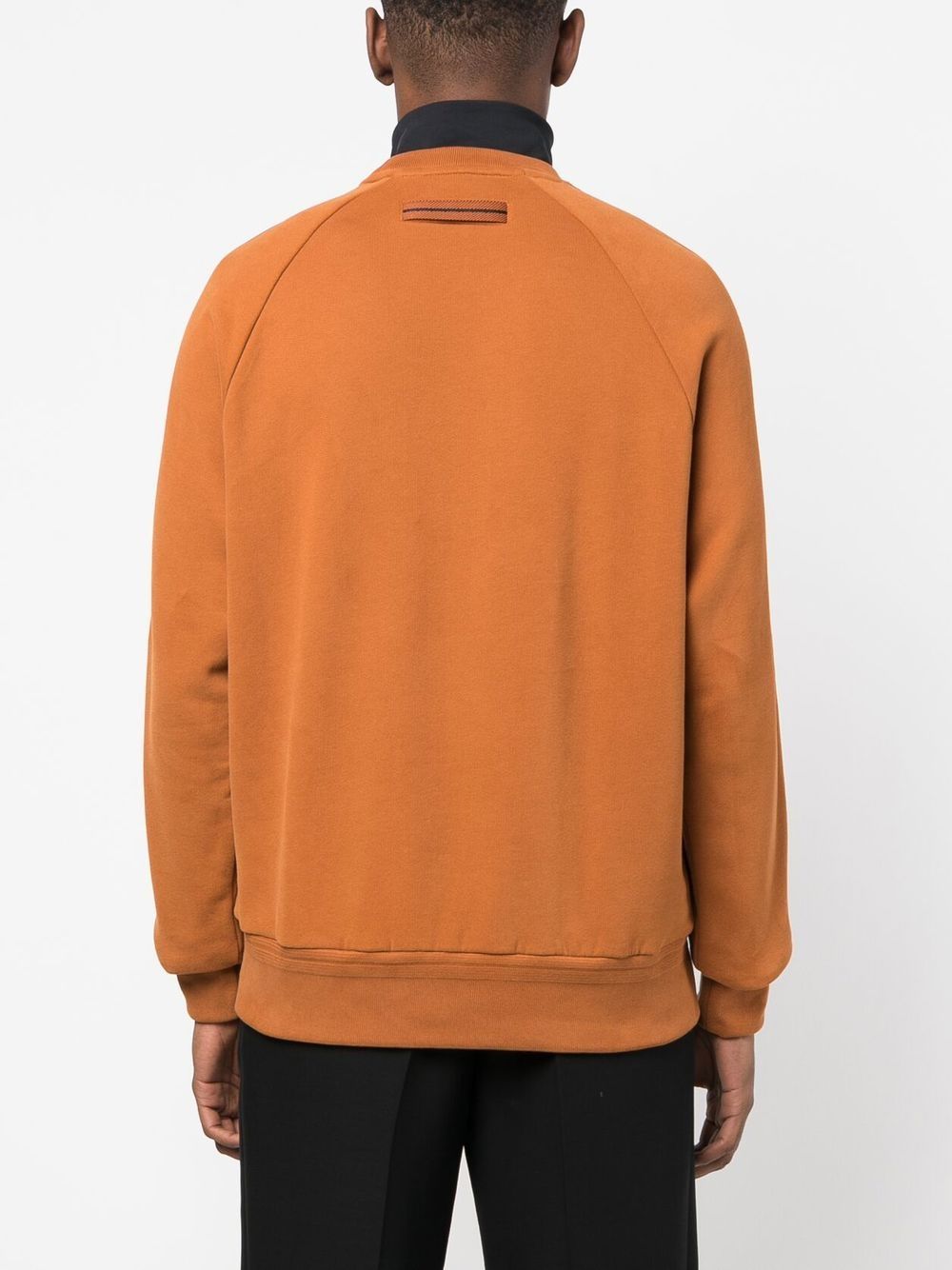 Shop Zegna Embossed-logo Cotton Sweatshirt In Orange