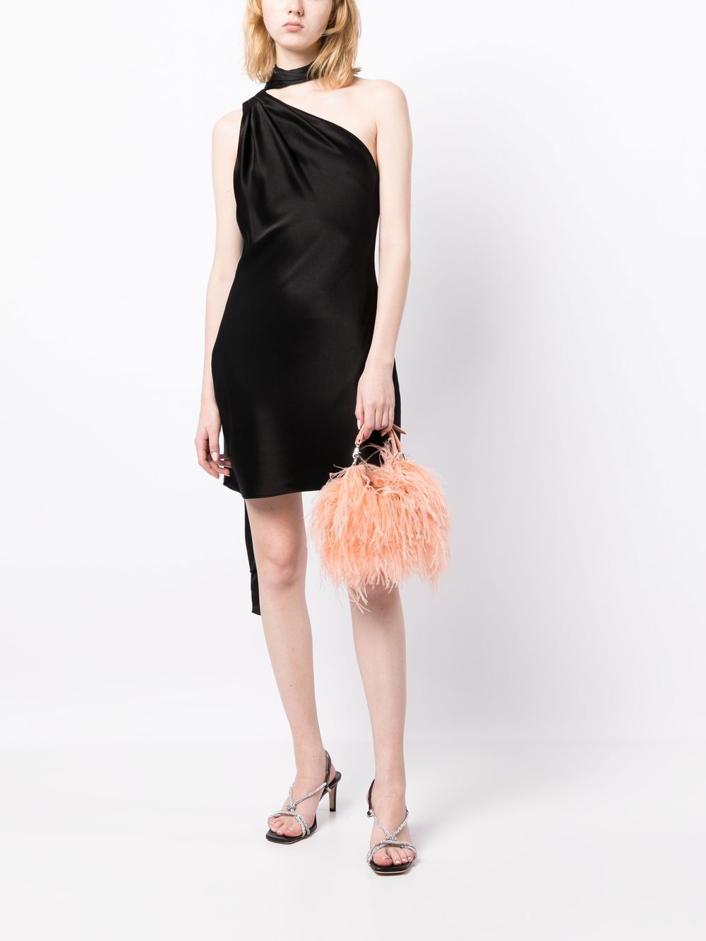 Shop Alice And Olivia Leola One-shoulder Mini Dress In Black