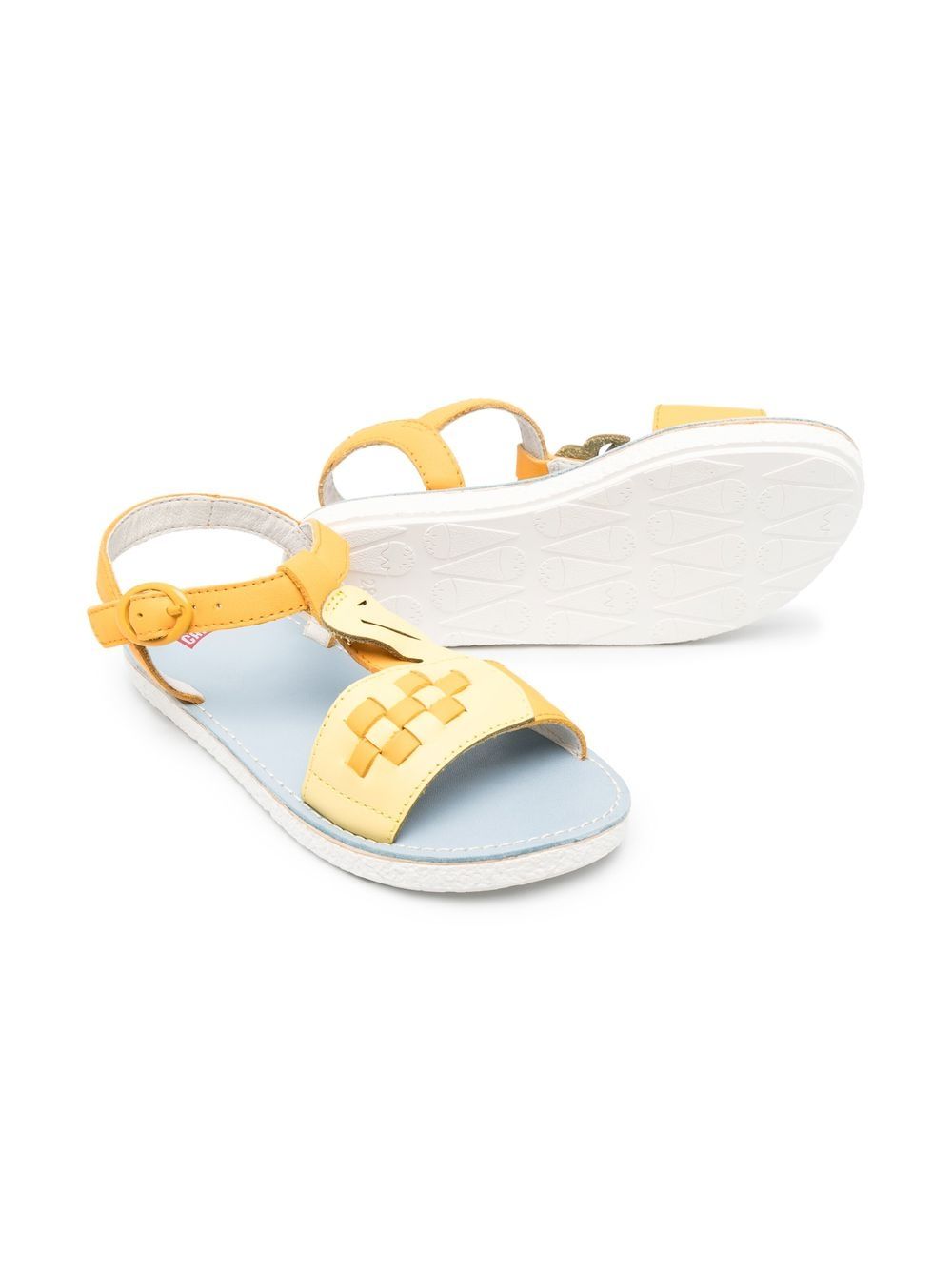 Shop Camper Oruga Strappy Sandals In Yellow