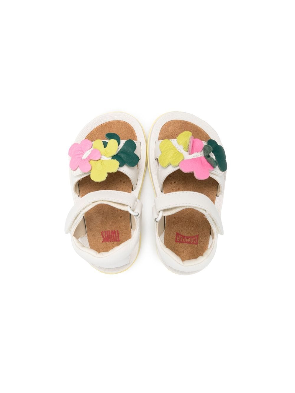 Shop Camper Bicho Floral-appliqué Sandals In White