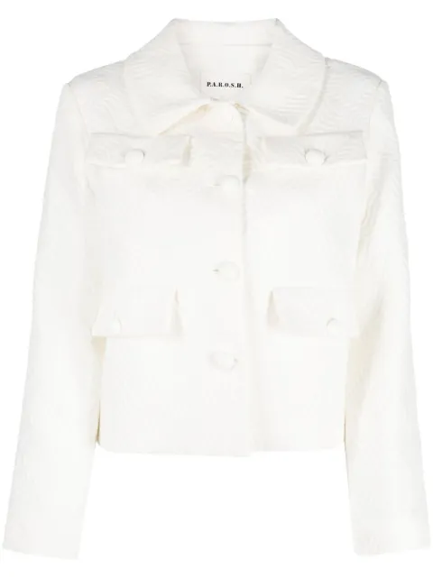 P.A.R.O.S.H. embossed-texture cropped jacket