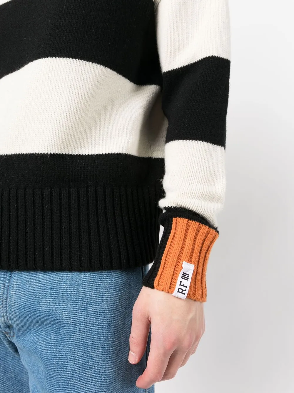 Right For Striped High-neck Jumper In Black