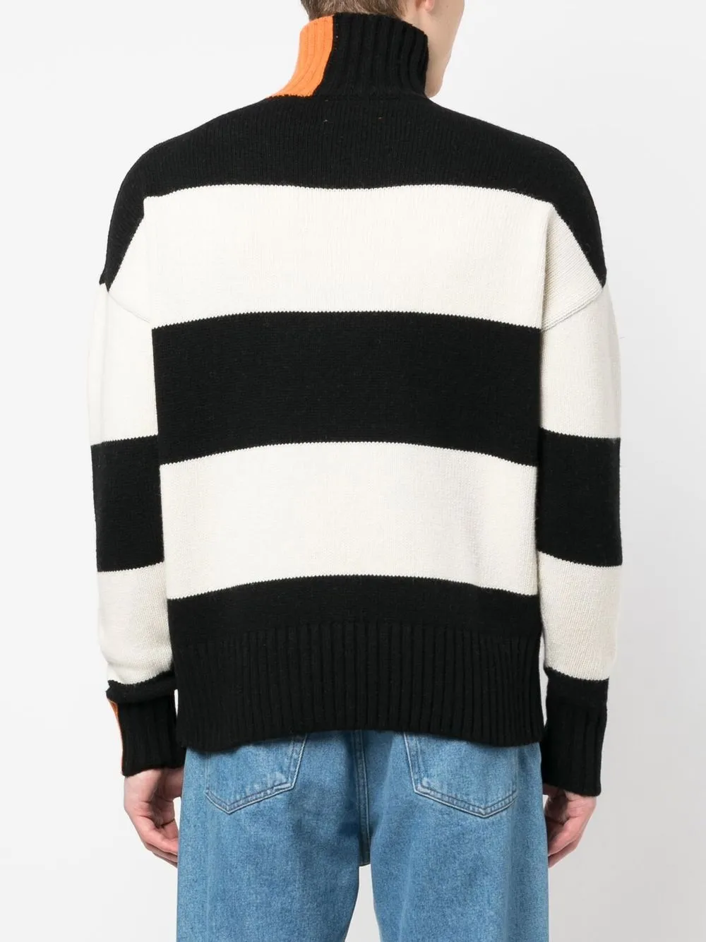 Right For Striped High-neck Jumper In Black