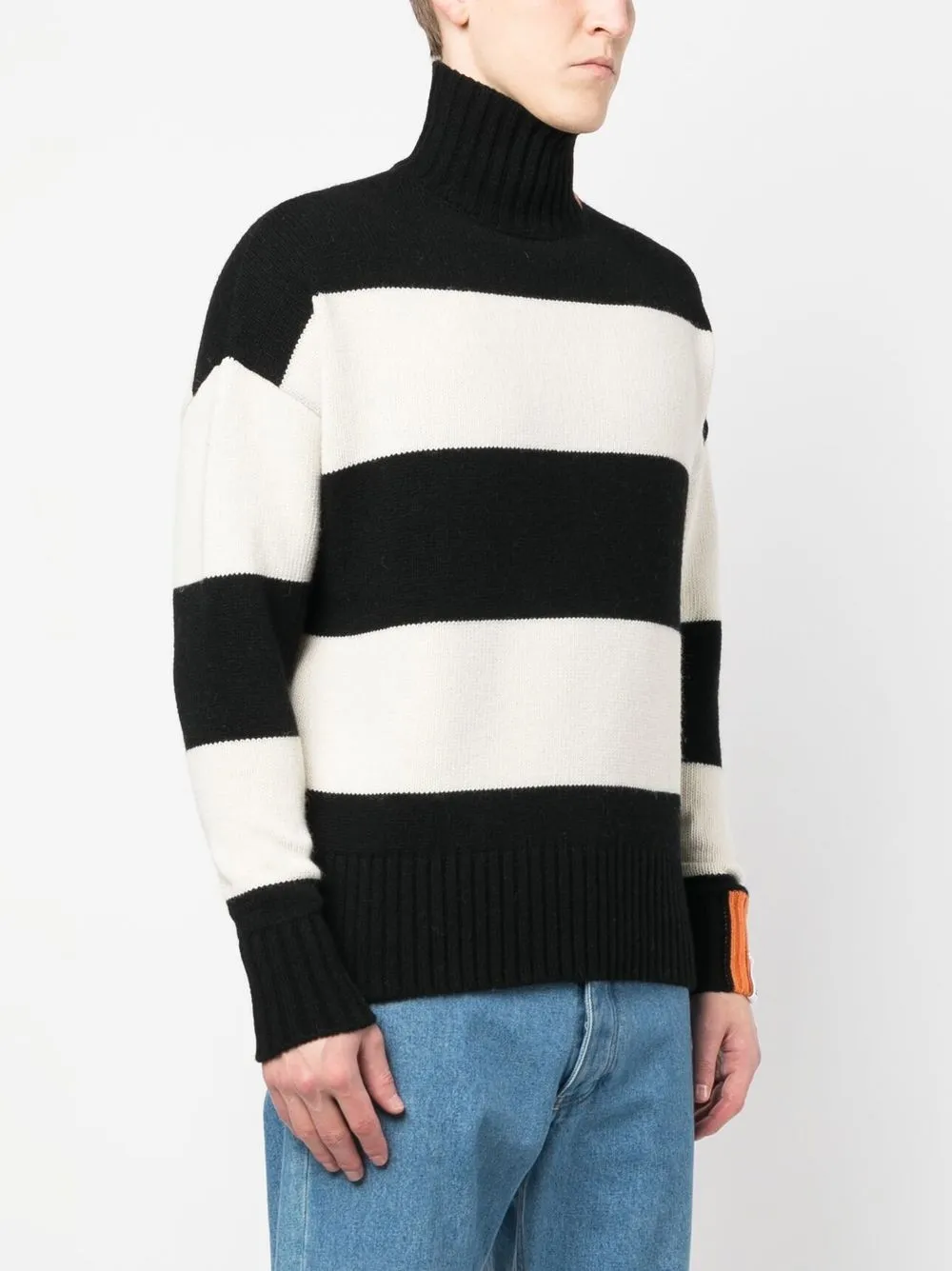 Right For Striped High-neck Jumper In Black