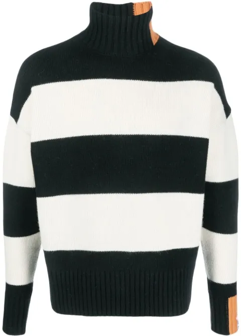 RIGHT FOR striped high-neck jumper