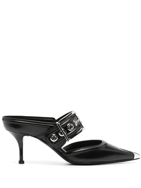 Alexander McQueen Punk 65mm buckled leather mules Women