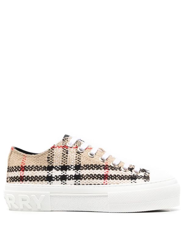 Burberry checked shops canvas sneakers