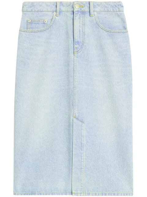 AMI Paris denim pencil midi skirt