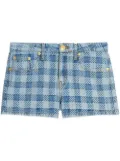 AMI Paris mini checkered denim shorts - Blue
