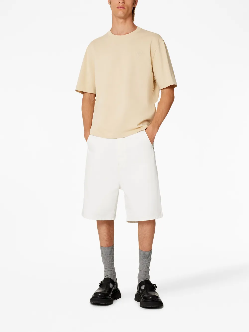 AMI Paris Katoenen shorts - Wit