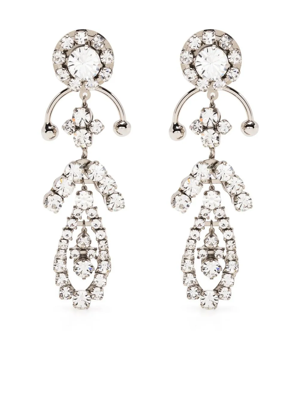 

Nº21 crystal-embellished drop earrings - Silver