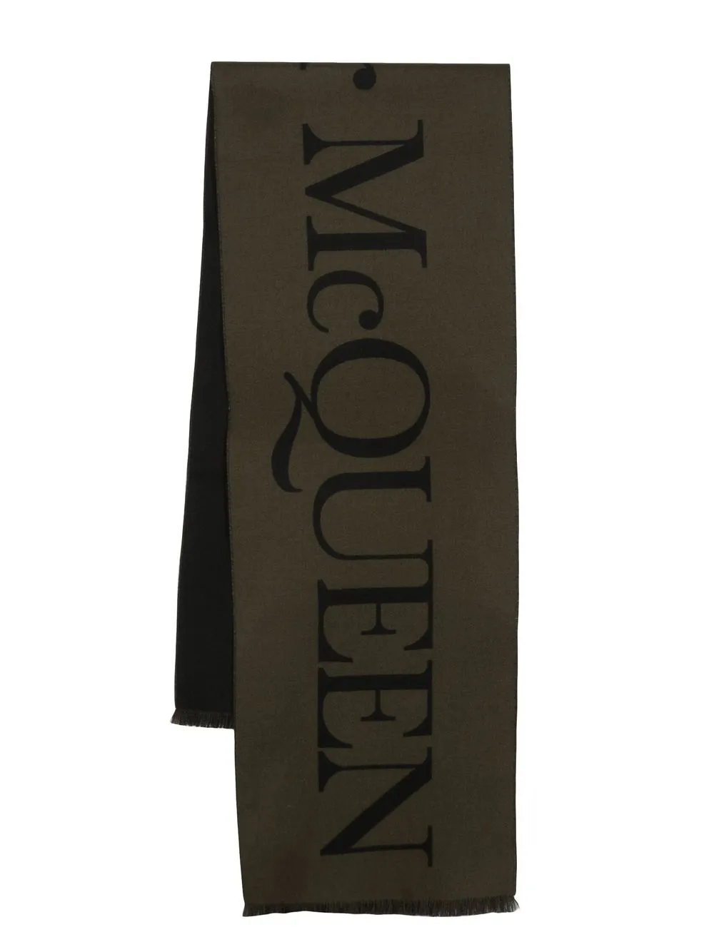 

Alexander McQueen intarsia-knit logo scarf - Green