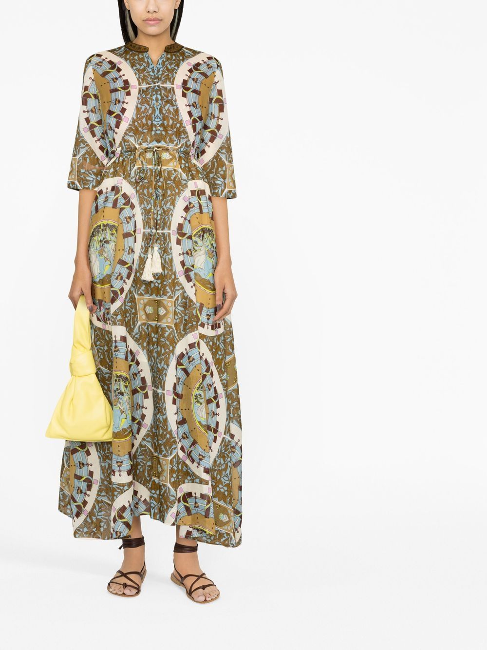 Tory Burch Jurk met abstracte print - Bruin