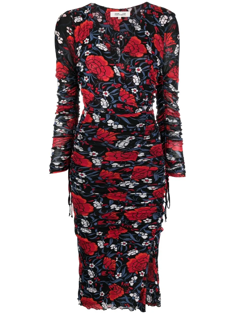 

DVF Diane von Furstenberg vestido midi con estampado floral - Negro