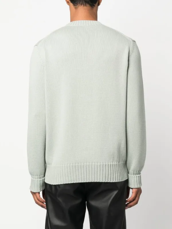 Alexander McQueen intarsia-knit Logo Sweater | Green | FARFETCH