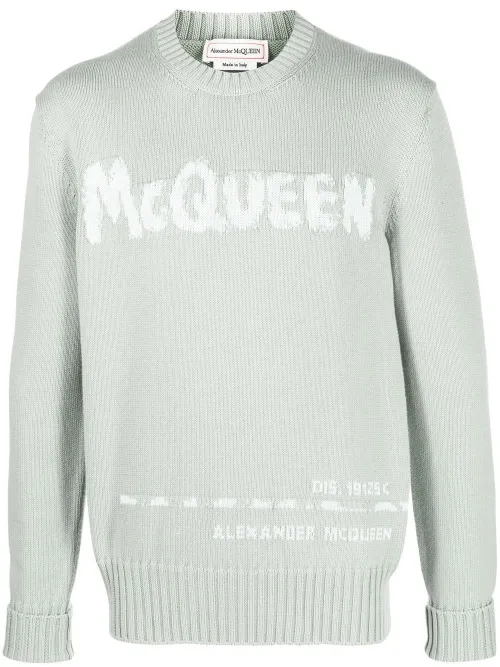 Pull à logo en maille intarsia - Alexander McQueen - Modalova