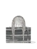 Kara crystal-embellished fringe tote bag - Silver