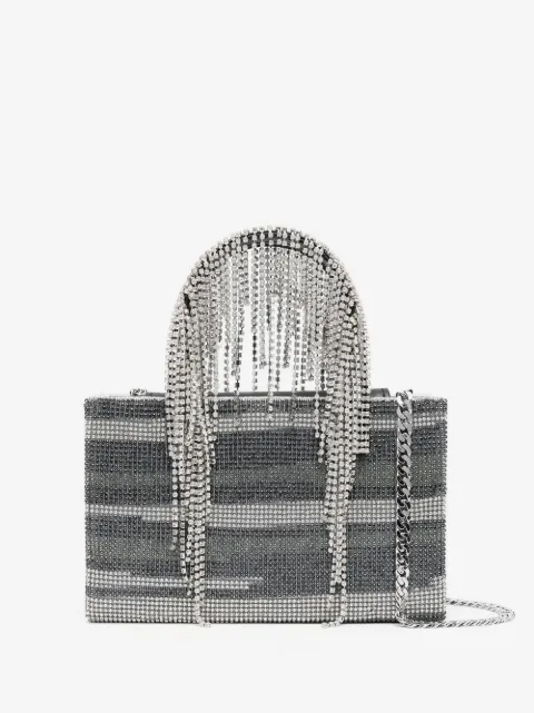 Kara crystal-embellished fringe tote bag